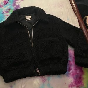 urban outfitters black fluffy jacket🖤